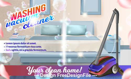 Household vacuum cleaner ad vector