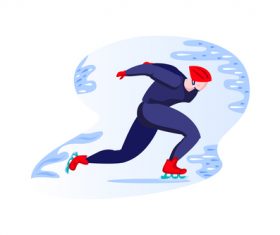 Ice skating cartoon vector