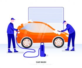 Illustration car wash vector