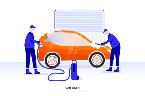 Illustration car wash vector