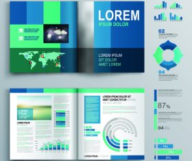 Information icon and color brochure flyer template vector