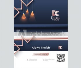 Interior design business card vector