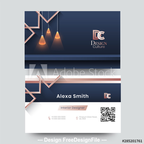 Interior design business card vector