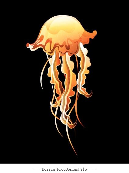 Jellyfish modern shiny yellow vector