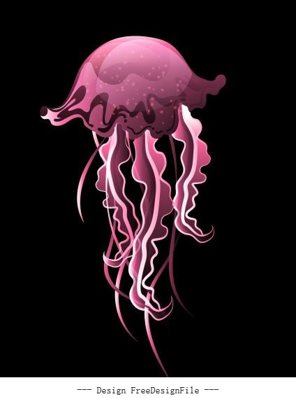 Jellyfish shining violet vector