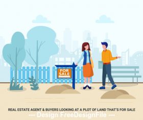 Land for sale cartoon vector