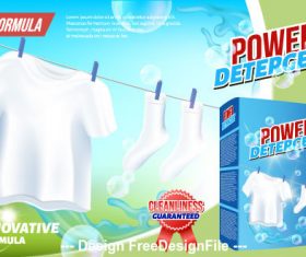 Laundry detergent home advertising vector