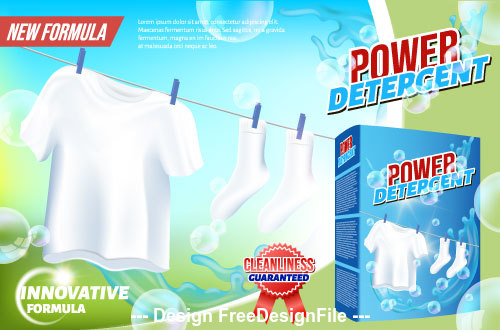 Laundry detergent home advertising vector