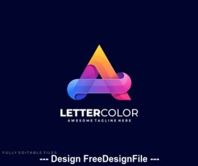 Letter a colorful logo template vector