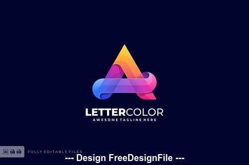 Letter a colorful logo template vector