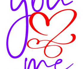 Line valentine day card vector