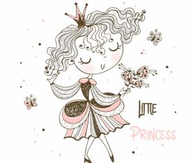 Little princess cartoon vector