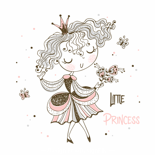 Little princess cartoon vector