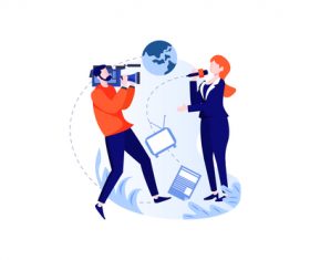Live news broadcast cartoon vector
