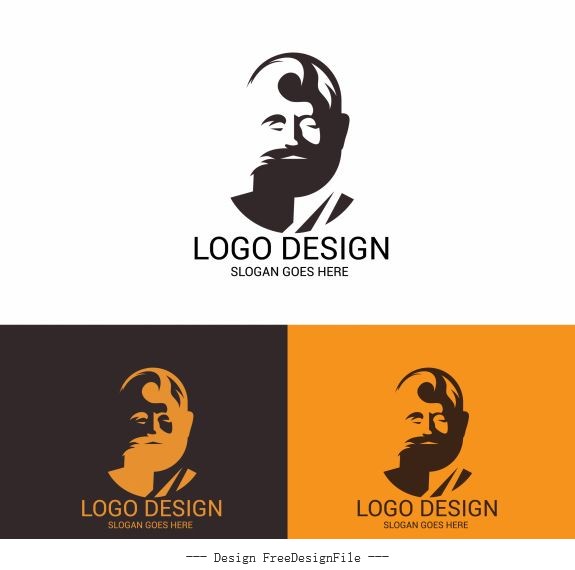 Logotype template man face silhouette vector design
