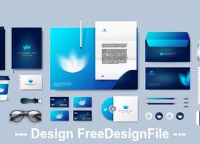 Lotus background corporate branding identity template vector