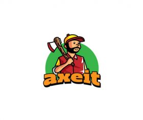 Lumber jack mascot esport logo template vector