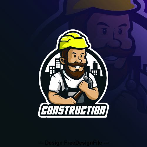 Maintenance worker logo design vector