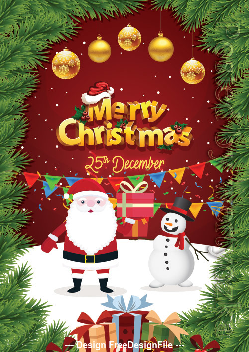 Merry Christmas Greeting PSD Flyer Template