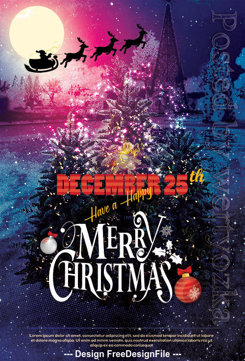 Merry Christmas Wishing PSD Flyer Template