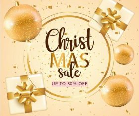 Merry Christmas and New Year background decorative vector