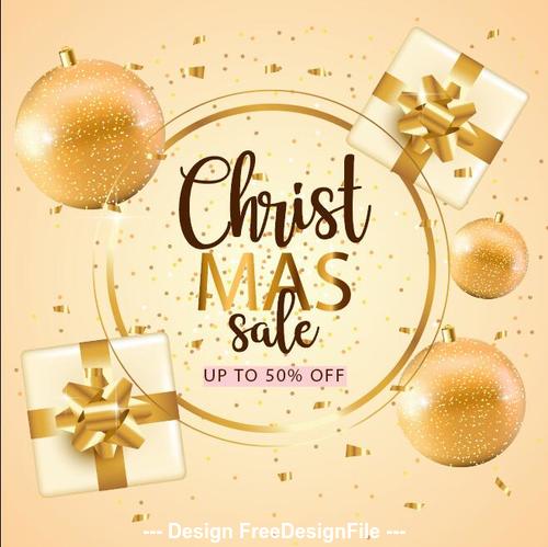 Merry Christmas and New Year background decorative vector