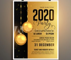 Merry Christmas party flyer template design vector