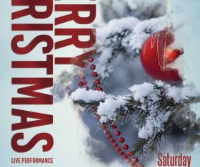 Merry christmas winter party flyer psd template