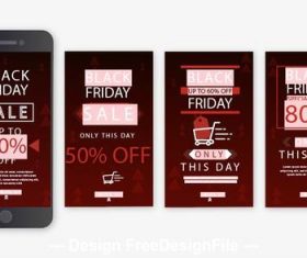 Mobile black friday promotion flyer 2020 vector