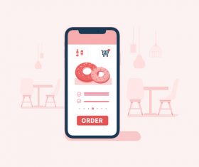 Mobile phone ordering illustration vector