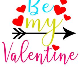 My arrow of love valentine day card vector