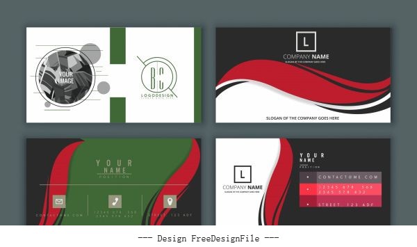 Name card cover templates modern flat vector