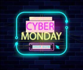 Neon billboard special sale vector