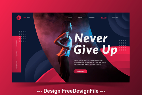 Never give up page illustration template vector