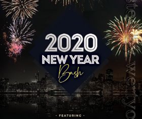 New Year 2020 Night PSD Flyer Template