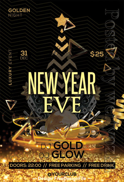New Year Eve Poster and Flyer Psd Template