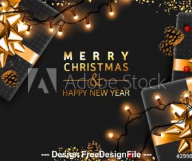 New Year background and gifts vector