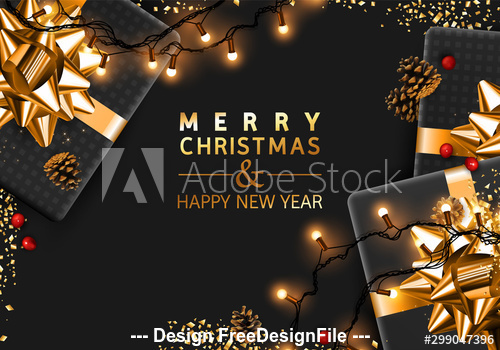 New Year background and gifts vector
