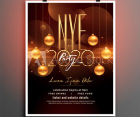 New Year party decoration cover flyer vector