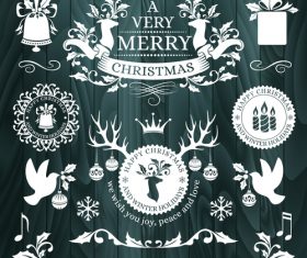 New year christmas frame border card vector