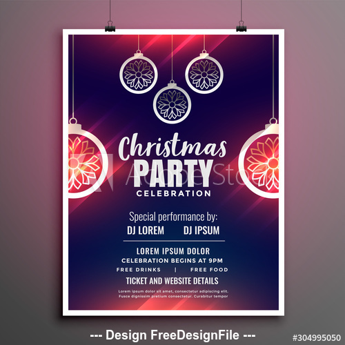 New year decoration party flyer vector