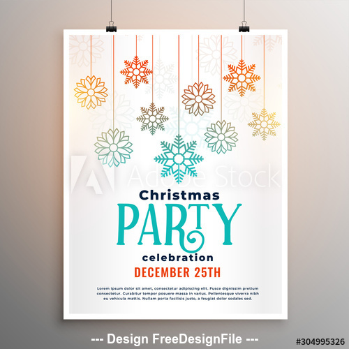 New year greeting card christmas party flyer vector