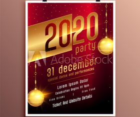 New year party celebration cover flyer template design vector