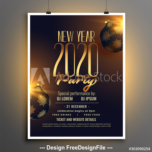 New year party cover flyer vector