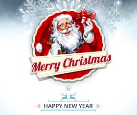 New year santa greeting card text vector
