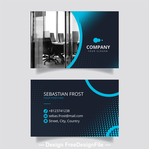 Office page business card design vector