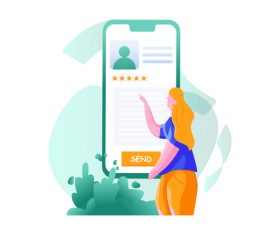 Online appointment cartoon illustration vector