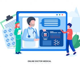Online doctor medical vector