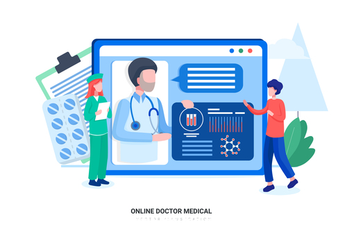 Online doctor medical vector