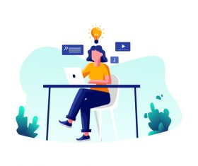 Online on demand cartoon illustration vector